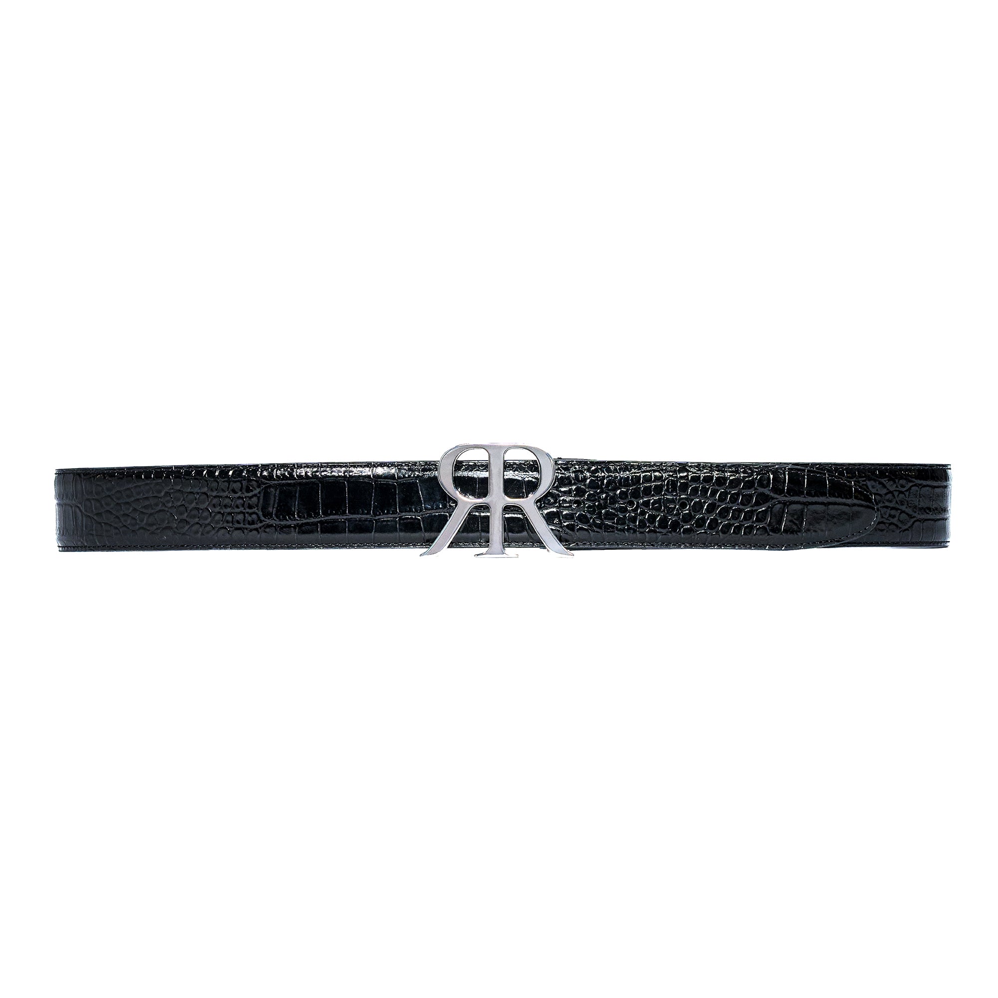 RR Icon belt in crocodile effect leather